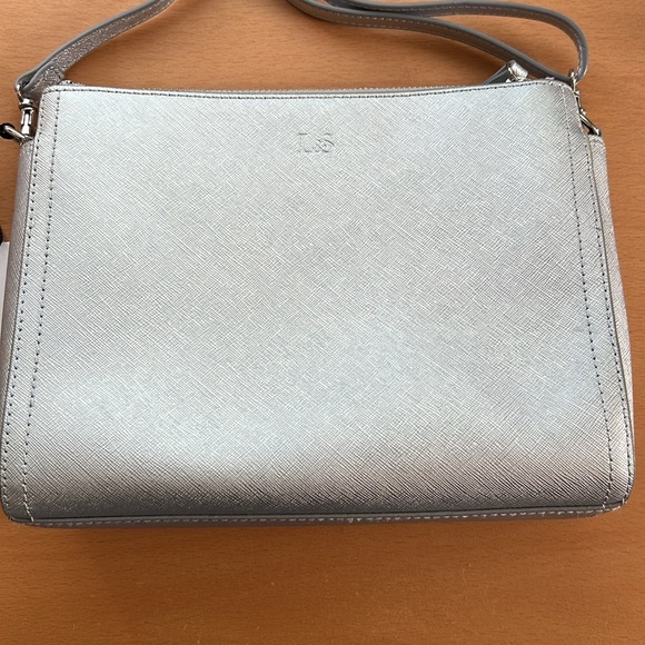 Lo & Sons Pearl Crossbody in Silver Saffiano/Silver Hardware/Grey Interior - Picture 2 of 16